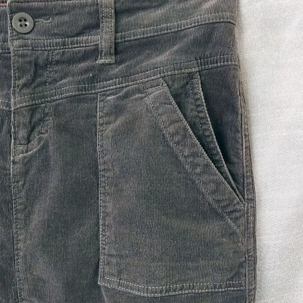 The North Face Grey Stretch Corduroy Mini Above Knee Pencil Skirt Womens 4 Small
